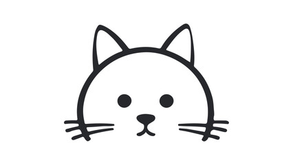 cute confused cat face illustration