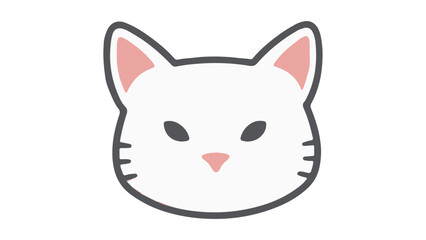 simple cat vector illustration, simple cute cat face illustration, simple cat outline shape vector illustration