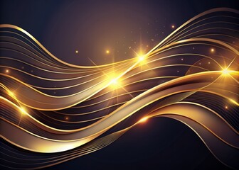 High-quality abstract design with flowing golden lines and nuanced play of light and dark tones for a premium aesthetic