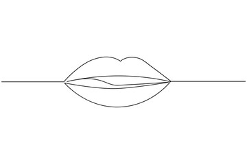 9 Lips continuous one line drawing of isolated outline vector icon.eps