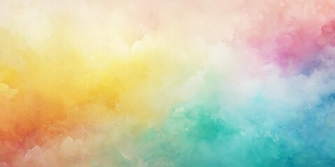 Produce a high-resolution illustration of a multicolored pastel abstract background, characterized by a delicate watercolor wash, a subtle paper texture