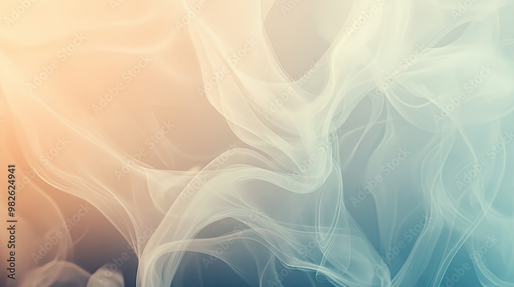 Poster abstract smoke patterns with a smooth gradient background. the ethereal smoke forms an intricate des