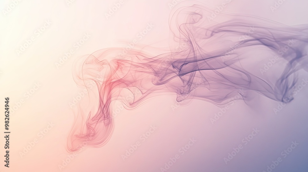 Poster abstract wisps of smoke against a soft gradient background. the flowing smoke patterns and ample emp