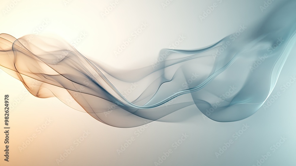 Poster abstract wisps of smoke against a soft gradient background. the flowing smoke patterns and ample emp