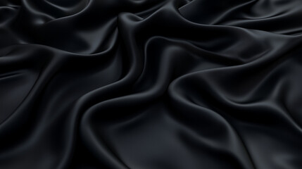 Fototapeta premium Close up texture of black fabric with natural creases