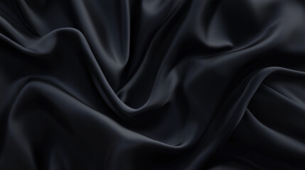 Obraz premium Close up texture of black fabric with natural creases