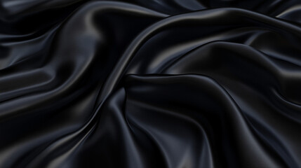 Fototapeta premium Close up texture of black fabric with natural creases