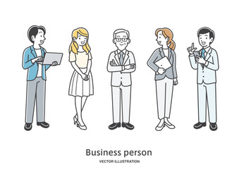 男女の会社員のチームワークのイラスト