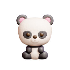 3D cute panda, Cartoon animal character, 3D rendering. © Yothaka