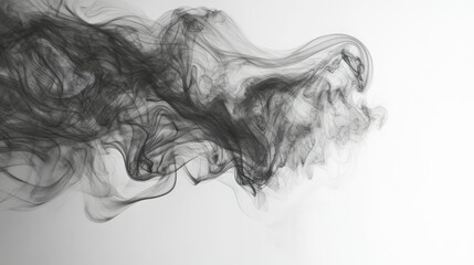 Smoke forming intricate shapes and patterns with a clear, unobstructed background. The space around the smoke is ideal for text placement.