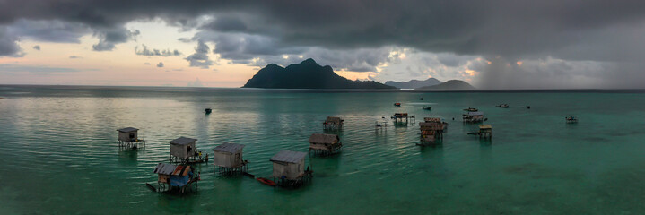 Aerial view of the Maiga island, Semporna Sabah, Malaysia.