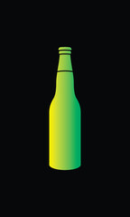 A bottle of sparkling water. Original vector illustration in vintage style.