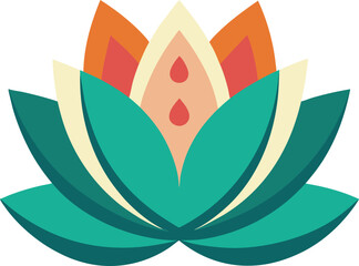 Minimal Lotus Flower Elegant Vector Illustration for Art and Design
