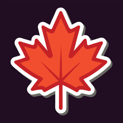 Minimal Maple Leaf Sticker Vector Art Perfect for Subtle Designs
