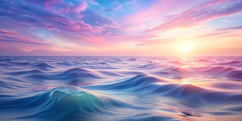 Fototapeta premium Create an image with gentle, soothing waves in soft pastel hues of light pink, lavender, and baby blue, transporting viewers to a tranquil underwater world with an abstract