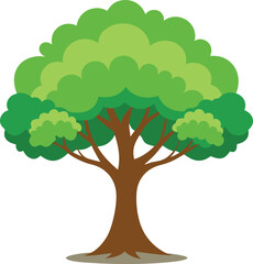 Minimalist Oak Tree Vector Illustration Sleek and Simple Design
