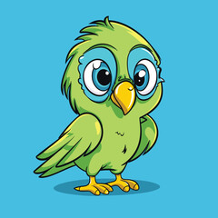 Cartoon parrot vector illustration.