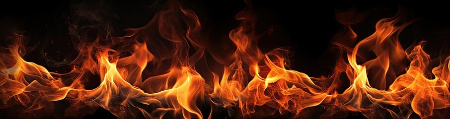 Fiery Abstract Flames: A Dance of Fire and Light