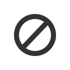 No Entry Sign Icon in Black and White. Minimalistic black and white no entry sign icon. Perfect for illustrating restriction, prohibition, or traffic-related content in a clear and concise manner.