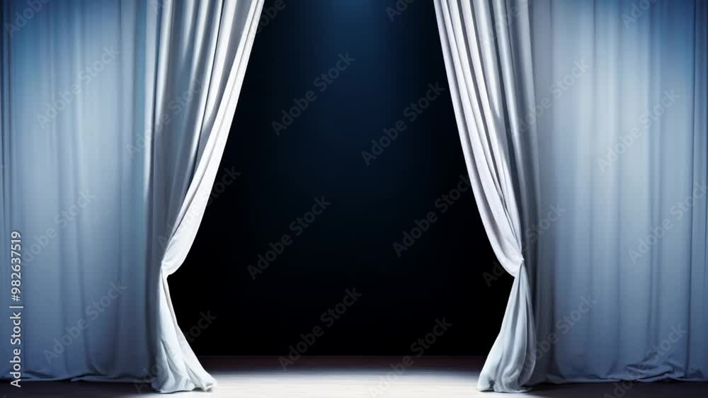 Aufkleber The draped curtains exhibit a gentle glow, inviting an audience into an intimate theater setting where a performance is about to unfold.
