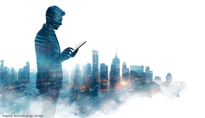 Digital City Skyline Futuristic Urban Design with AI