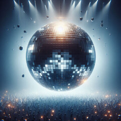Obraz premium Disco ball with bright rays