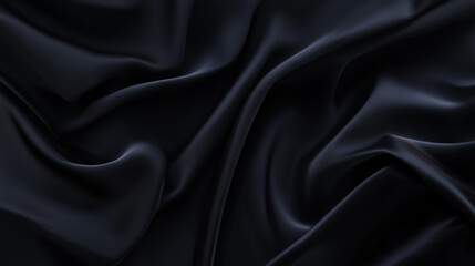 Fototapeta premium Close up texture of black fabric with natural creases