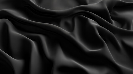 Fototapeta premium Close up texture of black fabric with natural creases