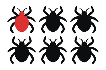 A set of Tick silhouette