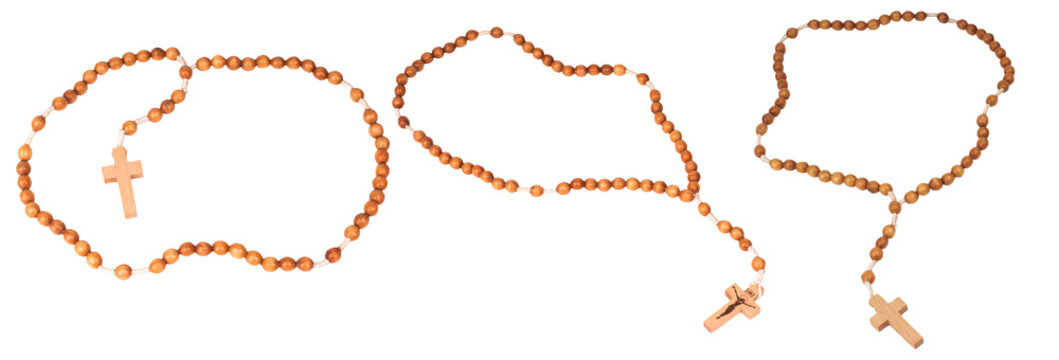 rosario sobre un fondo transparente, PNG, tres rosarios