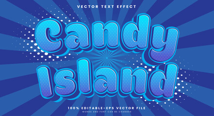 Candy Island editable text effect Template with dessert and cake text style