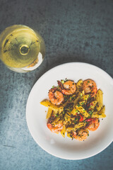 Surfer’s Aglio Olio.Gluten-free penne with Tiger Prawns, Seaweed, Furikake, Garlic, Freshly Cut Chilli.  Spaghetti also available. .