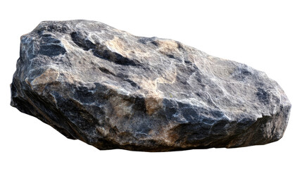 Fototapeta premium Isolated rock on a white background showcasing its natural texture and geological features