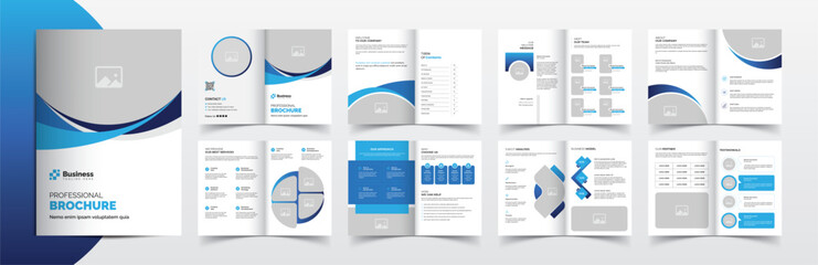 Clean and simple brochure template layout design for corporate company profile, booklet design, business proposal, annual report, business plan