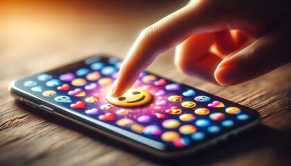 Mosaico de Emojis em Smartphone