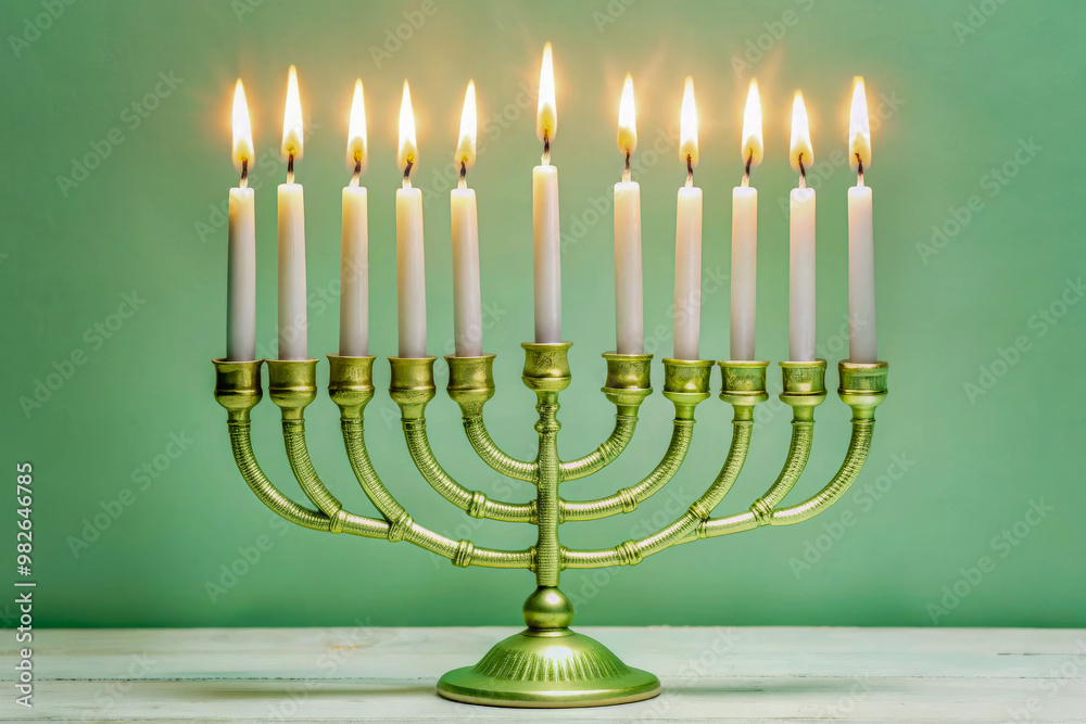 Wall mural hanukkah menorah with candles