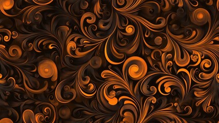 seamless pattern, A captivating swirl pattern in shades of orange and brown, perfect for backgrounds and artistic designs.