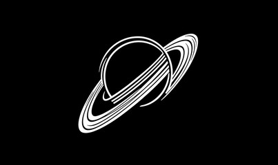 An artistic illustration with perspective on a black background with a circle and white speed lines. The speed lines provide a dynamic abstract modern background, logo, or icon.