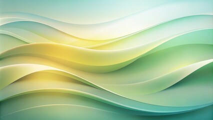 Gentle, dreamy abstract background with soft curves, subtle paper texture, and a calming gradient that transitions from yellow to pale green, ideal for high-quality digital illustrations