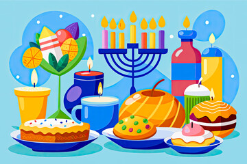 birthday candles and flowers