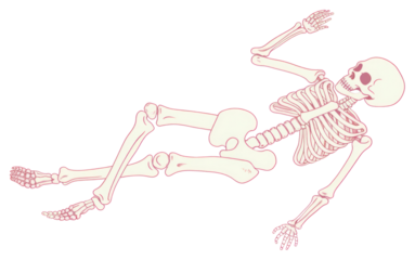 PNG Skeleton lying creativity cartoon drawing.