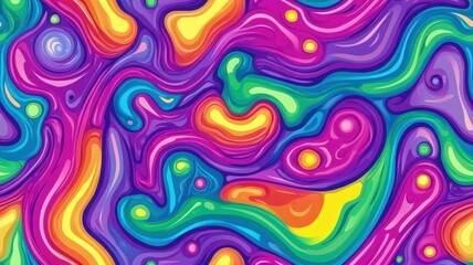 Fototapeta premium seamless pattern, Vibrant and colorful abstract pattern featuring fluid shapes and smooth blends, ideal for modern design projects and backgrounds.