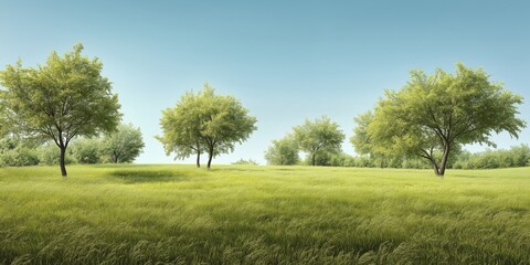 Fototapeta premium Photorealistic Green Hills Landscape Cut Out