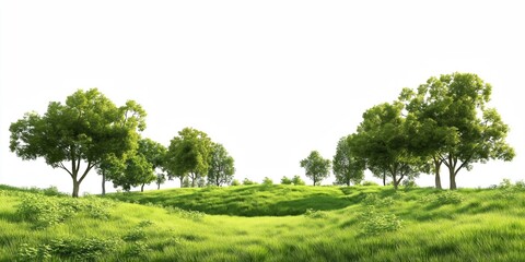 Fototapeta premium Photorealistic Green Hills Landscape