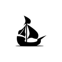Black ship icon Black ship logo. Vector illustration of a black ship, on a white background.