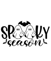 Halloween spooky season typography design on plain white transparent isolated background for card, shirt, hoodie, sweatshirt, apparel, card, tag, mug, icon, poster or badge