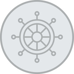Ship Wheel Vector Icon Design