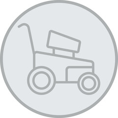 Lawn Mower Vector Icon Design