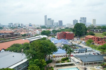 Naklejka premium View of Melaka city from Malacca Tower