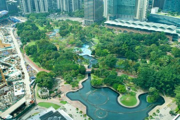 Kuala Lumpur's KLCC Park from above